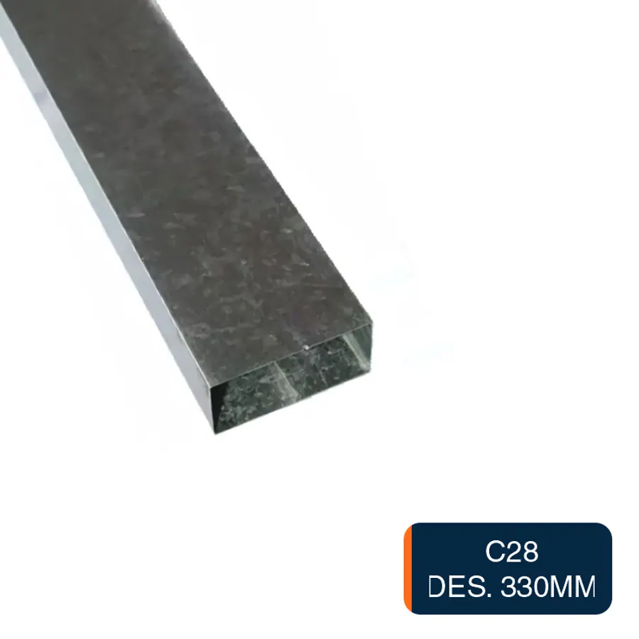 Caño bajada recto chapa galvanizada C28 Des.330mm x 2m
