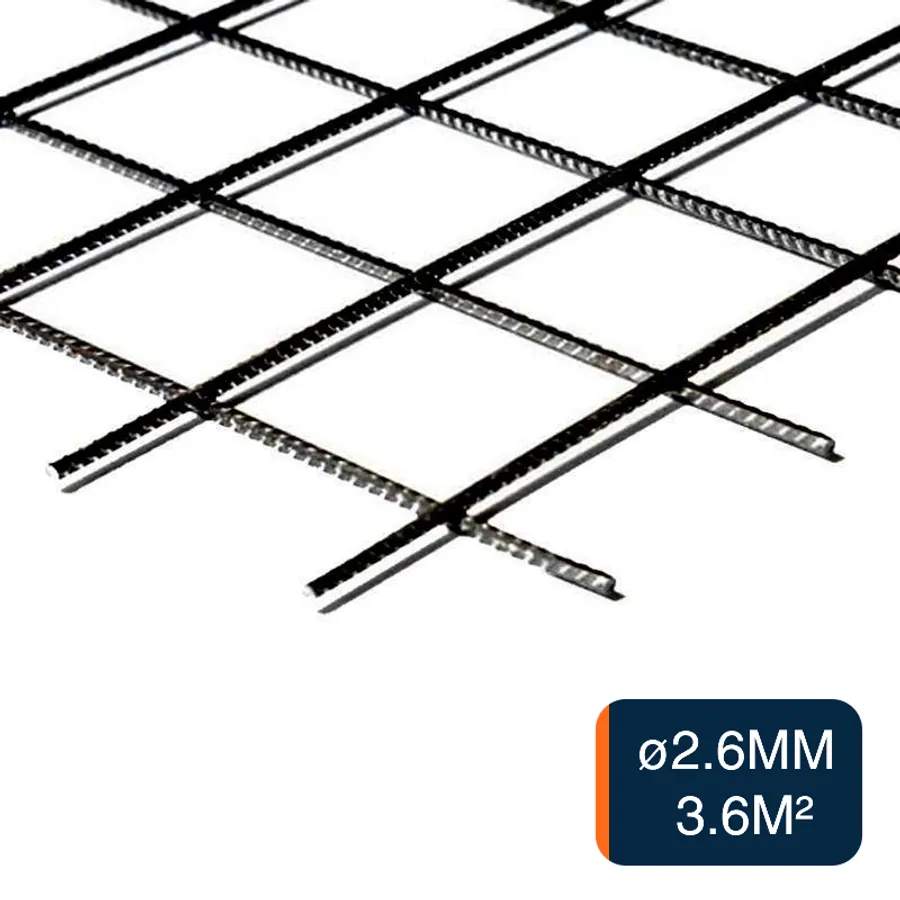 Malla galvanizada electrosoldada ø 2.6mm separacion 25mm x 25mm hoja x 1.2m x 3m x 3.6m²