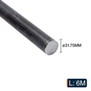 Barra redonda herreria acero laminado en caliente ø 1 1/4" - ø 31.75mm x 6m
