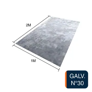 Chapa lisa galvanizada N°30 0.3mm x 1m x 2m