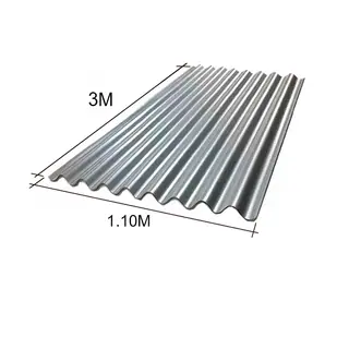 Chapa sinusoidal acanalada galvanizada techos C25 3m x 1.1m x 0.5mm