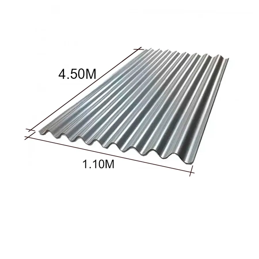 Chapa sinusoidal acanalada galvanizada techos C25 4.5m x 1.1m x 0.5mm