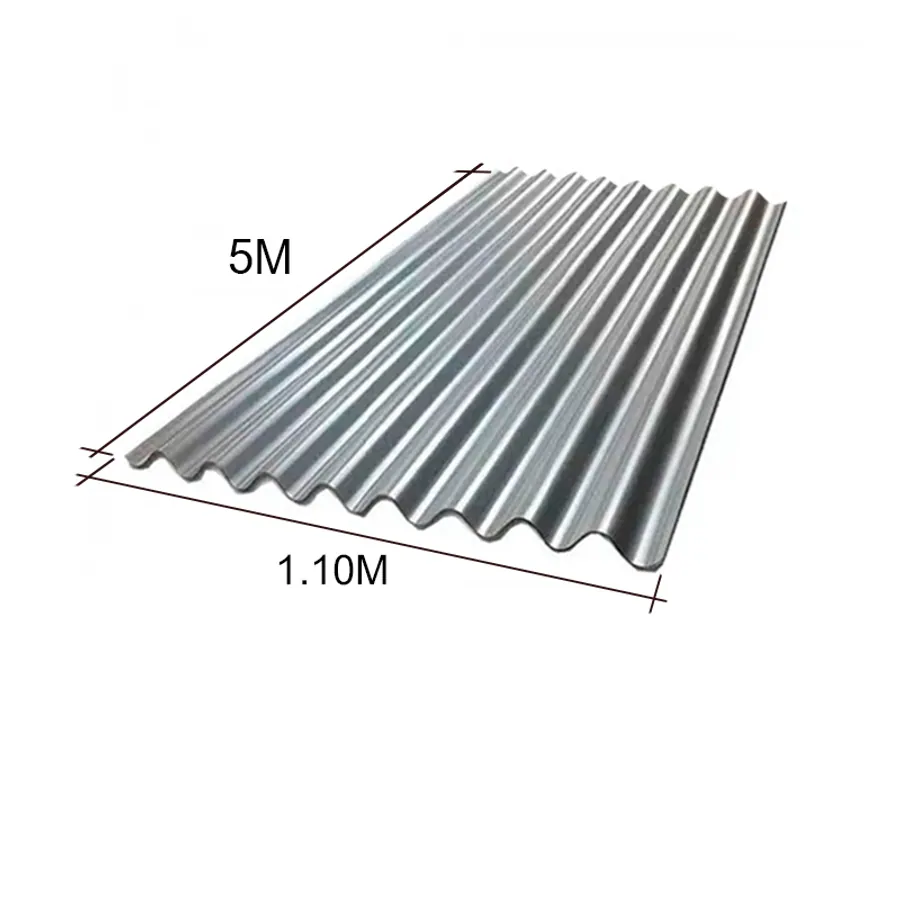 Chapa sinusoidal acanalada galvanizada techos C25 5m x 1.1m x 0.5mm