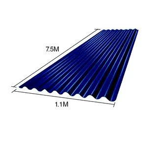 Chapa sinusoidal acanalada galvanizada techos C25 prepintada azul 7.5m x 1.1m x 0.5mm