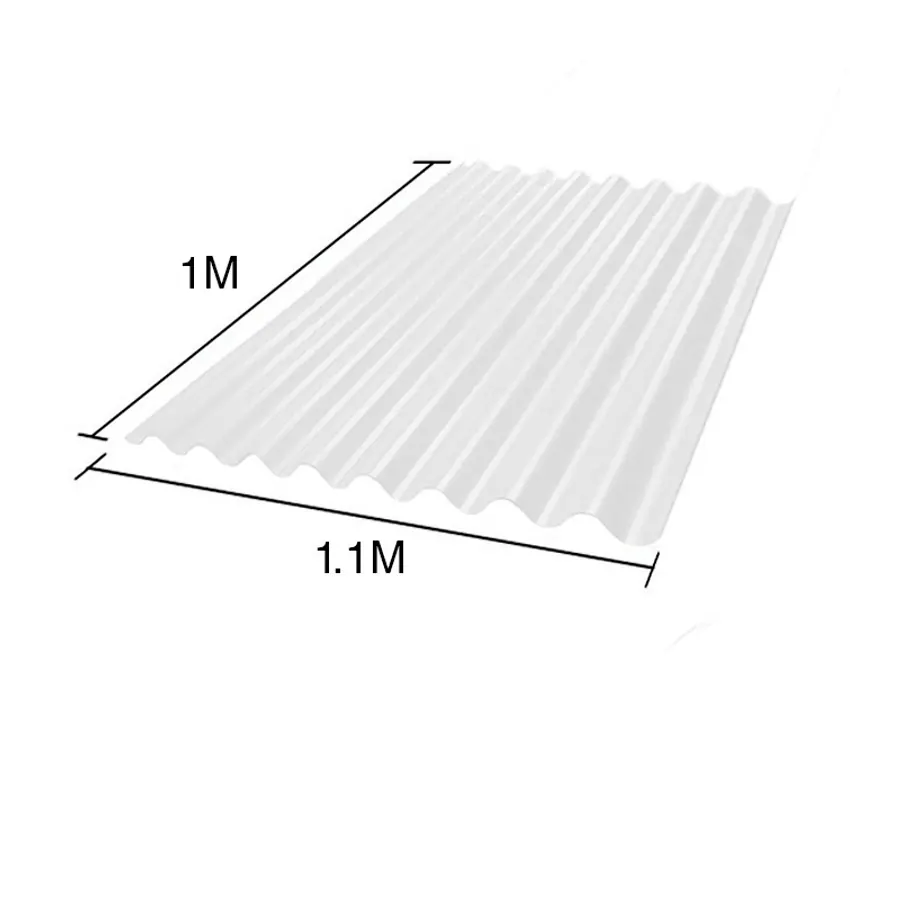 Chapa sinusoidal acanalada galvanizada techos C25 prepintada blanco 1m x 1.1m x 0.5mm