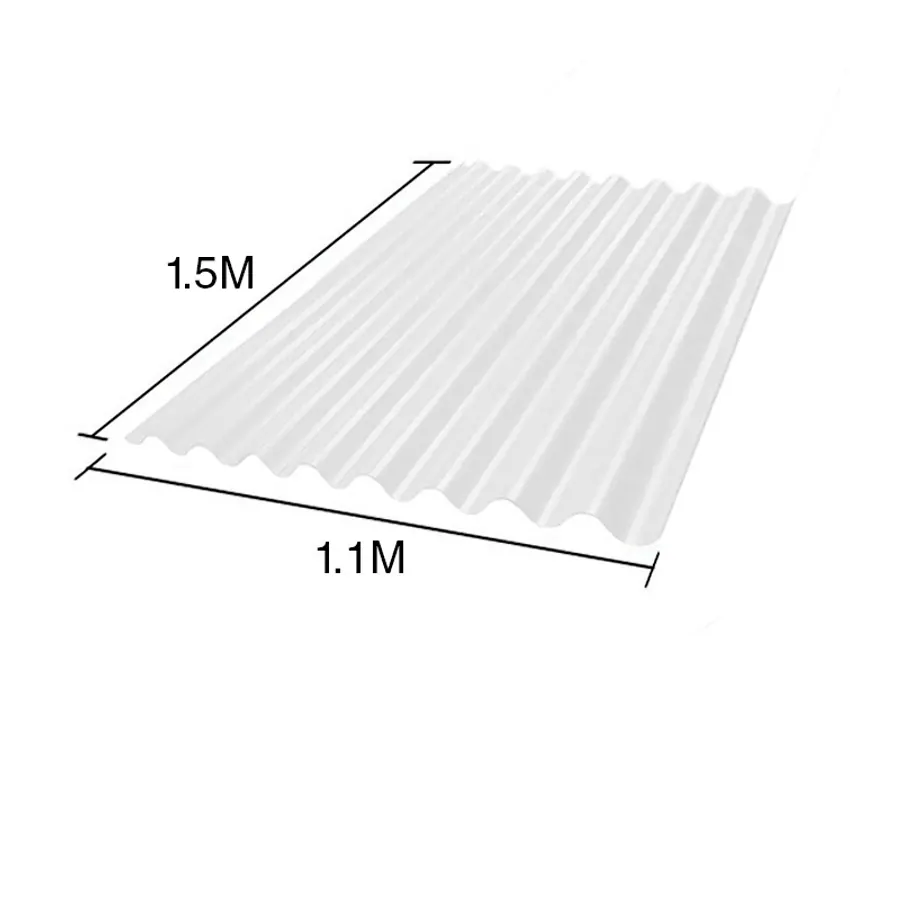 Chapa sinusoidal acanalada galvanizada techos C25 prepintada blanco 1.5m x 1.1m x 0.5mm