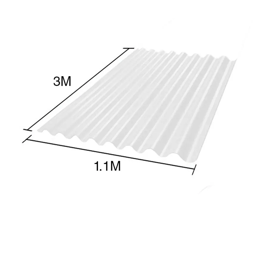 Chapa sinusoidal acanalada galvanizada techos C25 prepintada blanco 3m x 1.1m x 0.5mm