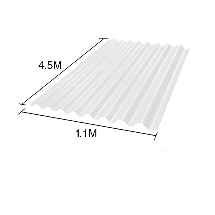 Chapa sinusoidal acanalada galvanizada techos C25 prepintada blanco 4.5m x 1.1m x 0.5mm