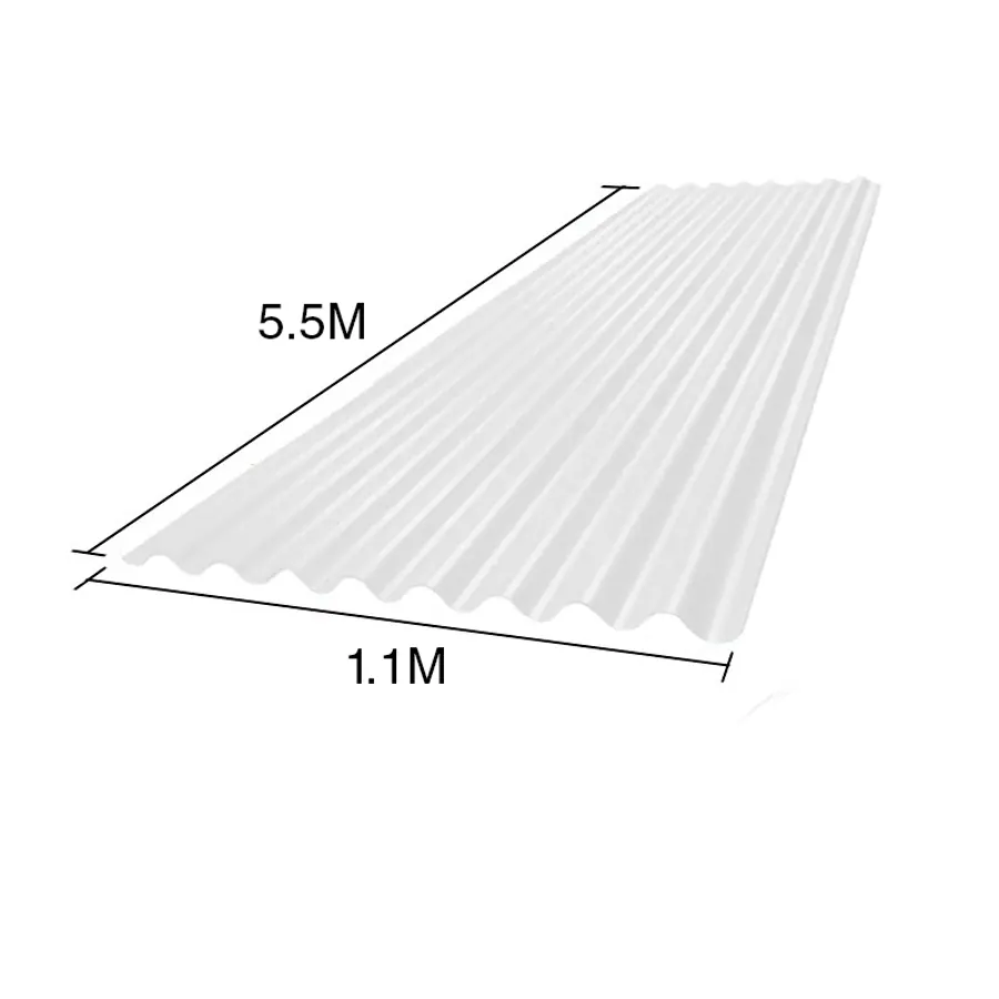 Chapa sinusoidal acanalada galvanizada techos C25 prepintada blanco 5.5m x 1.1m x 0.5mm