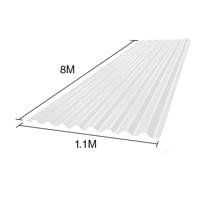 Chapa sinusoidal acanalada galvanizada techos C25 prepintada blanco 8m x 1.1m x 0.5mm