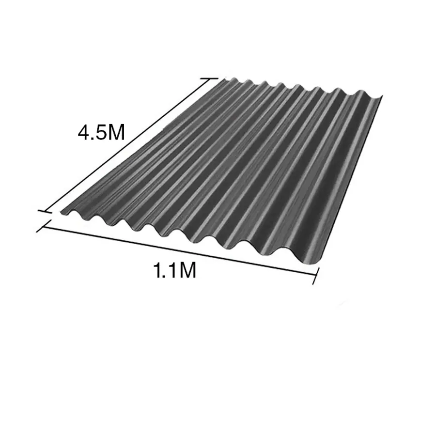 Chapa sinusoidal acanalada galvanizada techos C25 prepintada gris 4.5m x 1.1m x 0.5mm