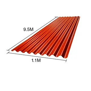 Chapa sinusoidal acanalada galvanizada techos C25 prepintada rojo 9.5m x 1.1m x 0.5mm