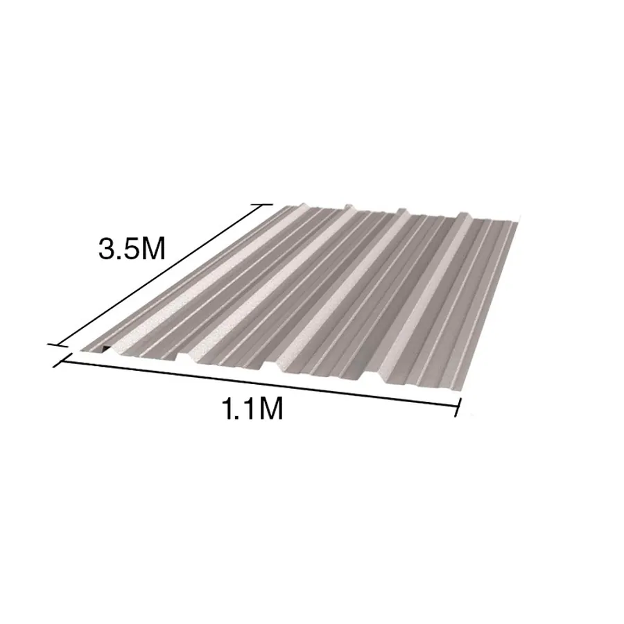 Chapa trapezoidal T1010 cincalum techos C25 3.5m x 1.1m x 0.5mm