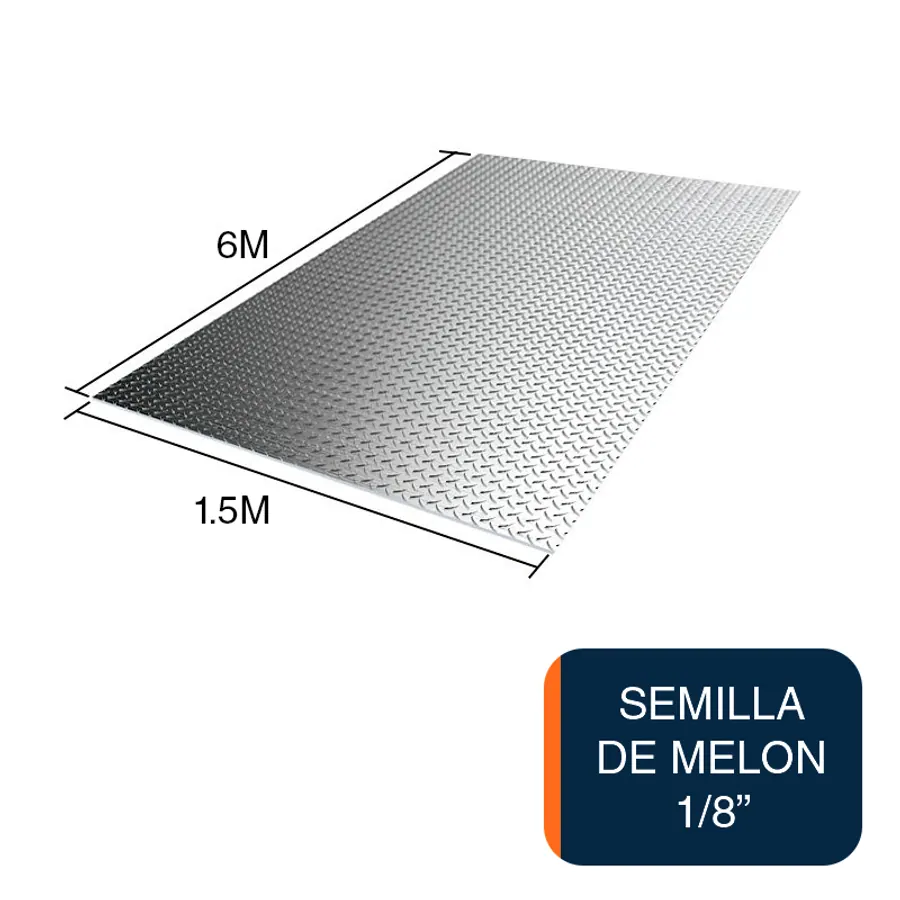 Chapa estampada semilla de melon 1/8" 1.5m x 6m x 3.2mm