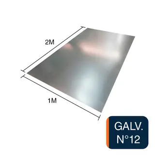 Chapa lisa galvanizada N°12 2.5mm x 1m x 2m