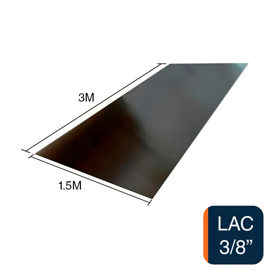 Chapa lisa LAC 3/8" 9.5mm x 1.5m x 3m