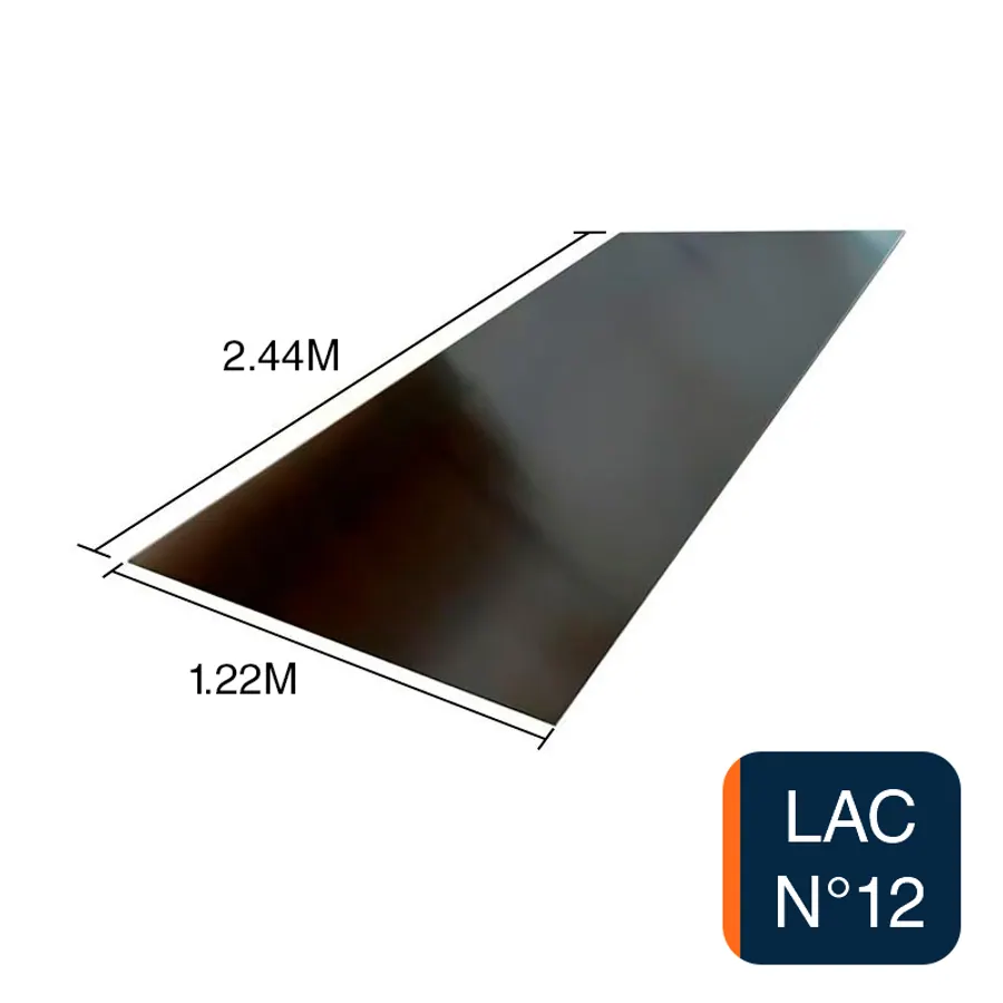 Chapa lisa LAC N°12 2.5mm x 1.22m x 2.44m