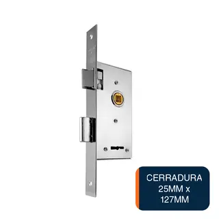Cerradura de seguridad niquel 25mm x 63.5mm x 127mm