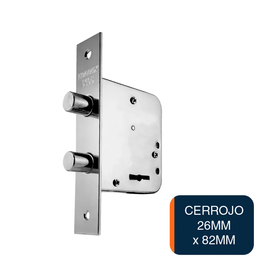 Cerrojo de seguridad c/perno giratorio niquel 26mm x 66mm x 82mm