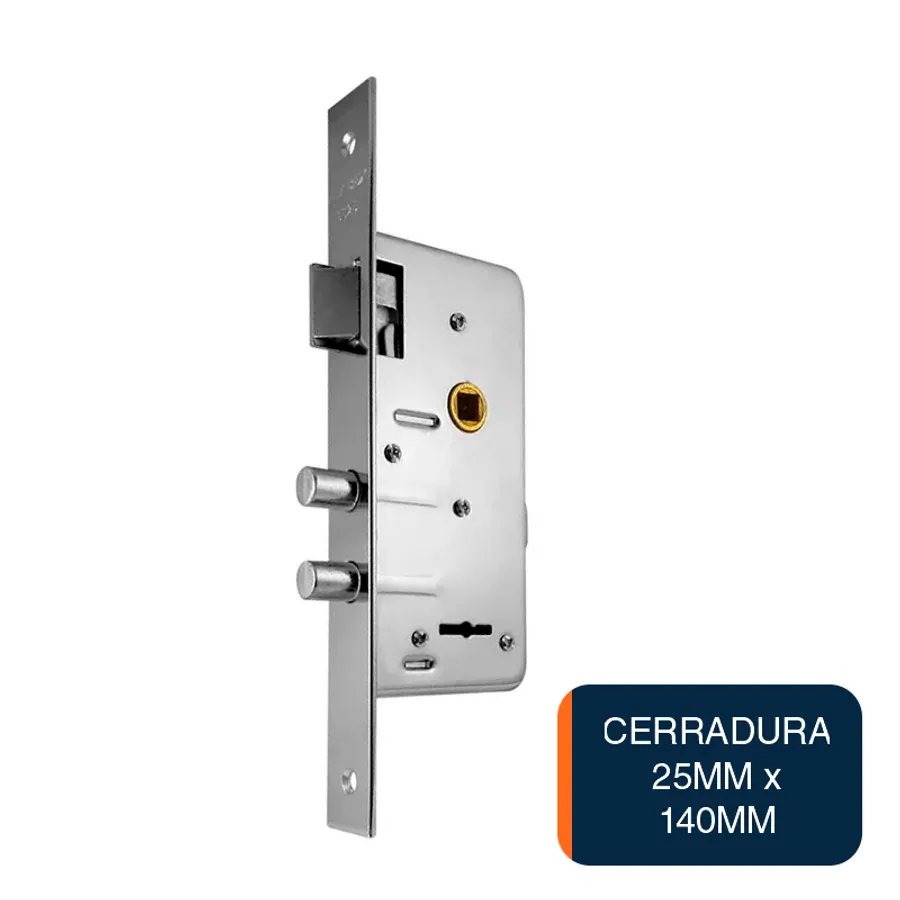 Cerradura de seguridad c/perno niquel 25mm x 63.5mm x 140mm
