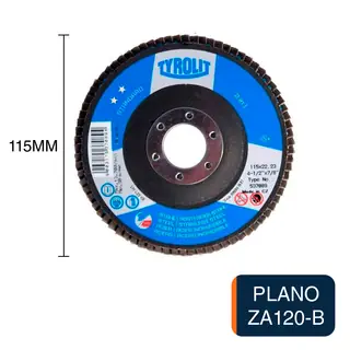 Disco amoladora Flap Standard corte metal ZA120-B plano nylon ø 115mm x ø 22.23mm