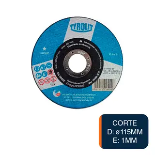 Disco amoladora Basic corte metal ø 115mm x 1mm x ø 22.23mm