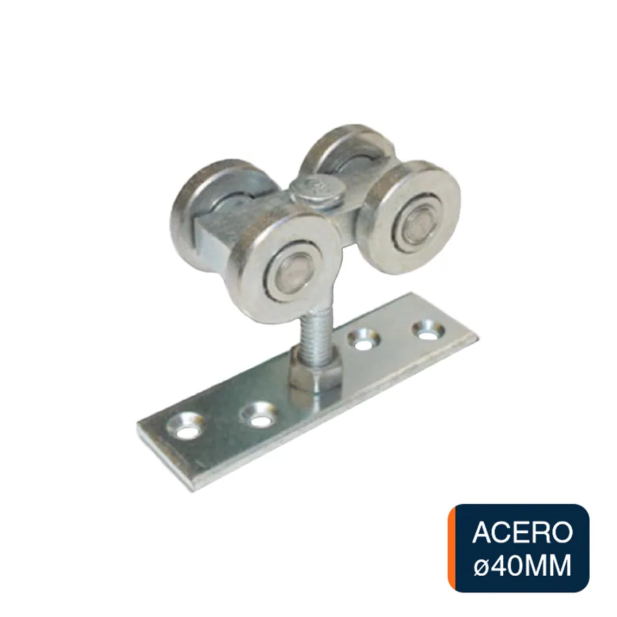 Carro acero 170 4 ruedas puertas portones N°3 x ø 40mm