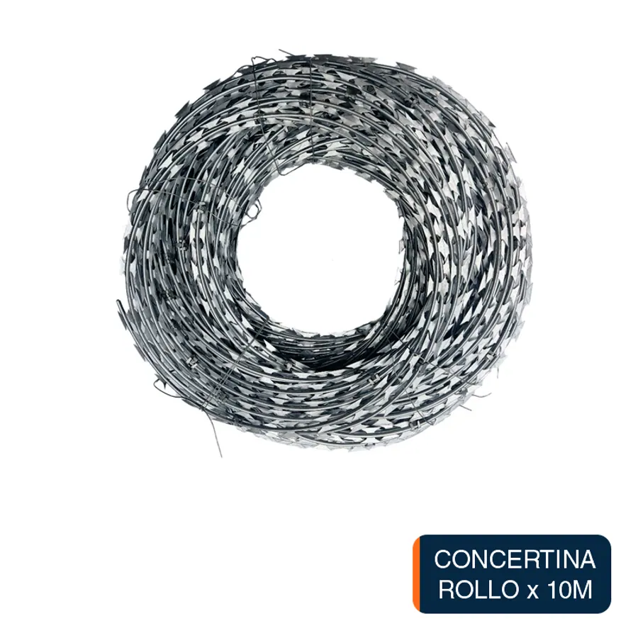 Alambre cercar concertina simple rollo x ø 450mm x 10m
