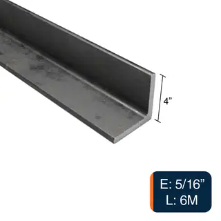 Perfil angulo alas iguales estructural acero 6m x 4" x 5/16"