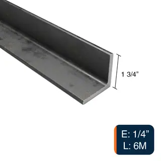 Perfil angulo alas iguales estructural acero 6m x 1 3/4" x 1/4"