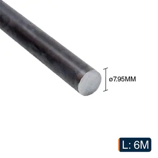Barra redonda herreria acero laminado en caliente ø 5/16" - ø 7.95mm x 6m