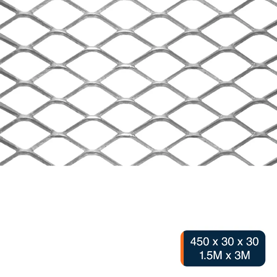 Metal desplegado pesado 450 x 30 x 30 x 6.7kg/m² hoja 1m x 3m