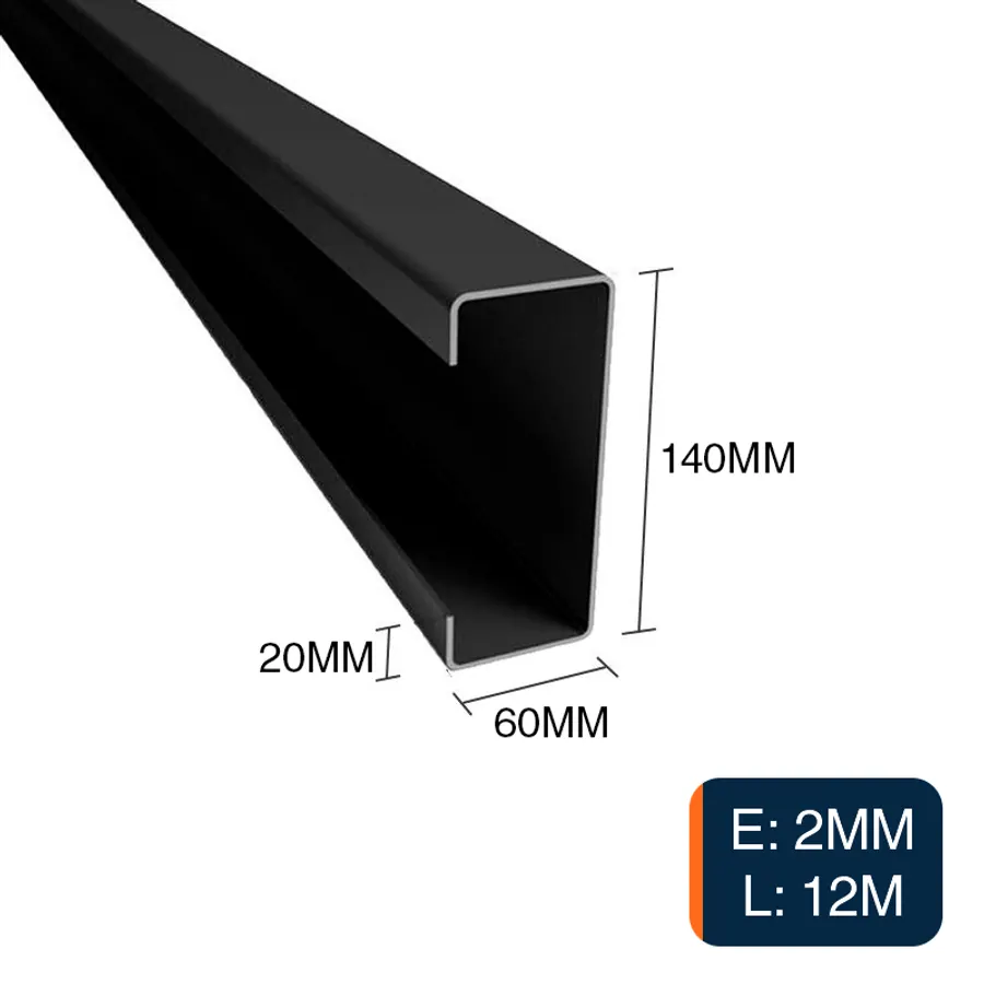 Perfil C acero laminado en caliente pestaña 20mm estructuras metalicas 140mm x 60mm x 12m x 2mm