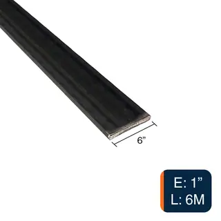 Planchuela lisa herreria acero laminado 6" x 1" barra 152.4mm x 25.4mm x 6m