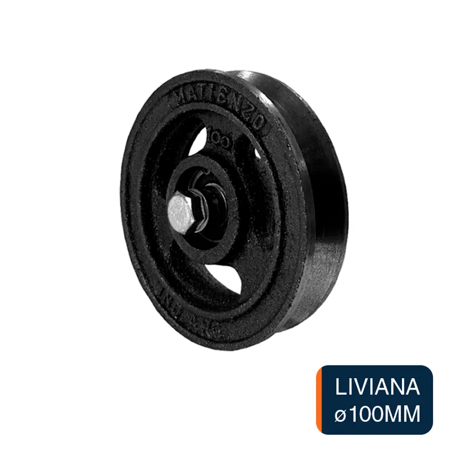 Rueda liviana ruleman p/porton corredizo fundicion ø 100mm