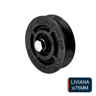 Rueda liviana ruleman p/porton corredizo fundicion ø 75mm