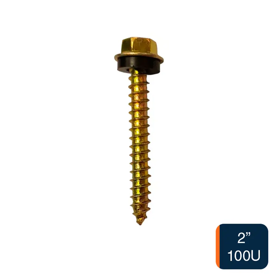 Tornillo autoperforante chapa madera 2" bolsa x 100u