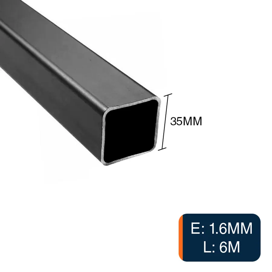 Caño cuadrado estructural 35mm x 35mm x 1.6mm x 6m
