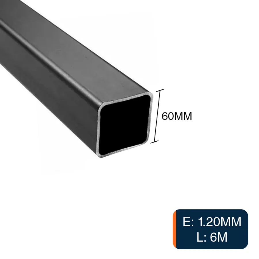 Caño cuadrado estructural 60mm x 60mm x 1.2mm x 6m