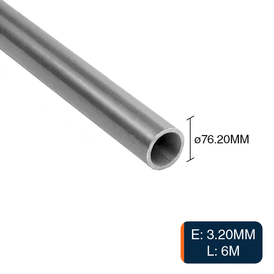Caño redondo estructural acero 3.20mm x ø 76.20mm - ø 3" x 6m
