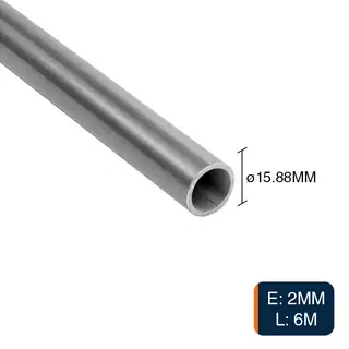 Caño redondo estructural acero ø 15.88mm - ø 5/8" x 6m x 2mm