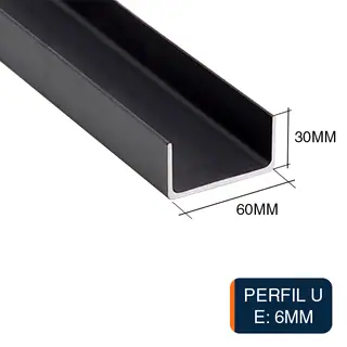 Perfil U acero laminado en caliente 60mm x 30mm x 6mm x 6m